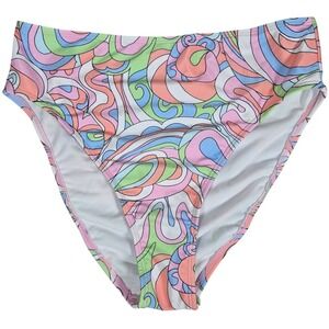 Salt + Cove Printed High Waist Swim Bottom‎ M NWT